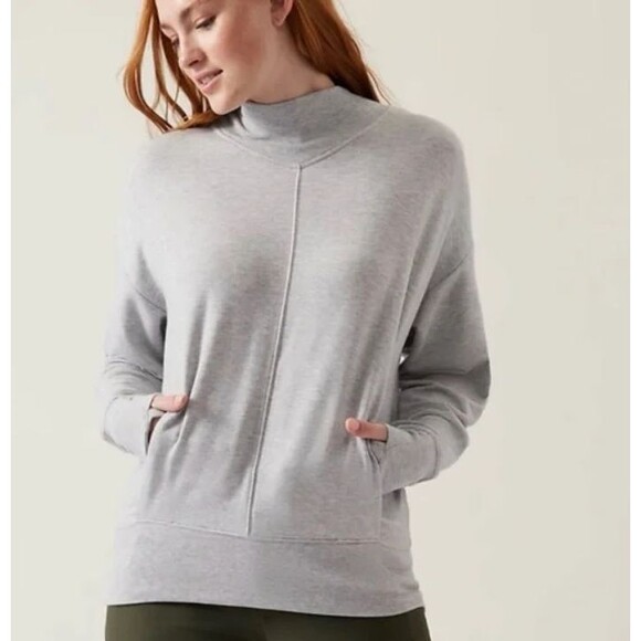 Athleta Apollo Crewneck Sweatshirt Size XL Gray - Picture 1 of 8